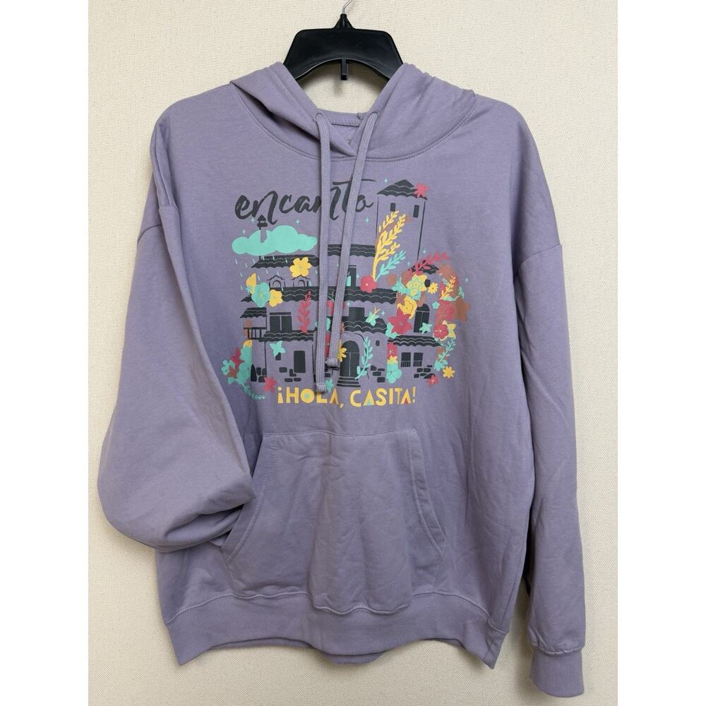 Encanto Disney Hoodie Hola Casita Lavender Women's‎ Sz XL Front Pockets NEW